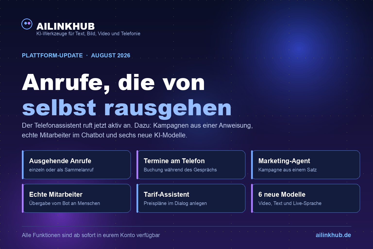 Anrufe, die von selbst rausgehen: Das große Update im August